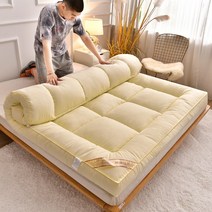 마약매트리스 허리에 좋은 단단한 딱딱한 푹신한 가성비 토퍼 매트리스, 베이지/10cm