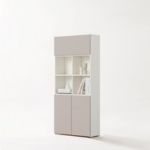 한샘 티오 격자책장 고급형 5단 80cm (컬러 택1), 화이트/코튼그레이(G)