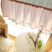 [바자르] 모노체크 바란스 커튼(150x45)