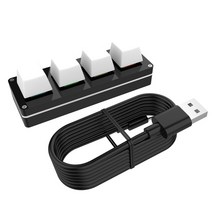 매크로 키보드 캐드 영상편집 모델링 개발자 일러스트 디자이너 한손 키보드 블루투스 usb 키 볼륨, 흰색 4 키