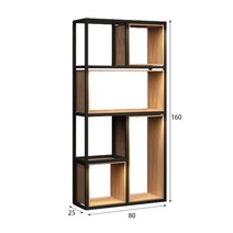 철제 수납장 파티션 거실 인테리어 원목 칸막이 책꽂이 특대형, 길이 80 폭 25 높이 160