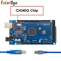 아두이노 키트 코딩 입문 교육 보드 점퍼선 메가 2560 프로 임베디드 CH340G/ATMEGA2560-16AU 칩 Arduino, 04 CH340 Blue - Cable