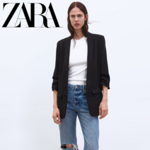 ZARA 봄/가을 여성 블레이저자켓 블랙재킷 커리어우먼 정장 테일러드 02358778710