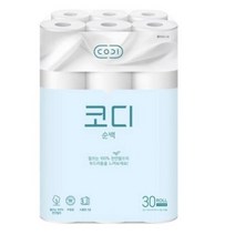 코디 순백 3겹 천연펄프 롤 화장지 30m, 30개입, 1팩