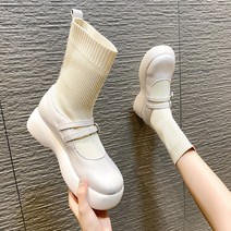 벨트워커힐 어텀 무드 워커부츠 여성 니트 삭스 스판부츠 통굽 숏부츠 봄가을 싱글 2427445680