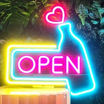 네온 사인 영업중 간판 LED OPEN 전광판 오픈 개업 조명 LOVE OPEN