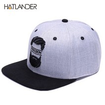 독특한 인싸템 래퍼 스냅백 힙합 모자 Hatlander original snapback cap men flat brim bone 야구 자수 콧수염 남성 청소년 스트리트웨어 멋진
