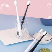 저자극 마이크로 미세 칫솔 2가지타입 만모 칫솔 여행용 휴대용 부드러운 미세모 시린이, 미세칫솔, 물결형 화이트