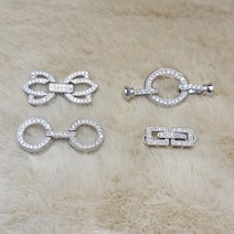 실버상회 925실버 큐빅 원터치 목걸이 마감장식 뒷장식 4종 택1 / 은부자재 만들기 재료