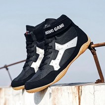 레슬링화 레슬링 슈즈 신발 훈련 남성용 암소 근육 밑창 레이스업 부츠 스니커즈 전문 복싱