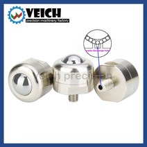 VCN335 컨베이어 볼 롤러 라운드 나사산 스테인리스 스틸 전송 베어링 폐기물 배출 구멍 포함, 선택02. VCN335-20