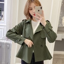 여자 봄가을 더블버튼 트렌치코트 재킷 캐주얼 미시 자켓 바바리 코트 인박카148