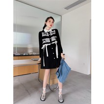 소녀풍원피스 오리지널제작 가을 신 클래식 어텀 나비 결 제기함 꽃 와이셔츠 미디롱 프릴 3679994219