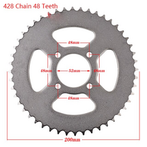 자전거 스프로킷 오토바이 스프라켓 25t37t41t45t48t 체인 428 체인용 리어 백 코그 110cc 125cc 140cc 흙 구덩이 atv go-kart, 428 48톤