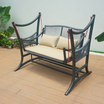 펜션 야외 흔들그네 정원그네 해먹 흔들의자 더블, A 챠콜그레이