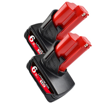 디월트파워스택 배터리 밀워키 m12 xc 무선 도구 용 turpow 12v 6000mah 충전식 48 11 2402 48 11 2411 48 11 2401 mil 12a l, 2pc 6000mah