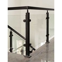 강화유리 클램프 난간 접합 클립 사각기둥형 브라켓, 304 재질 38 각관 1050mm 높이, 1개