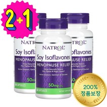 Natrol 2+1 NATROL 콩 대두 이소플라본 10mg 60캡슐 메노포즈 릴리프 제니스테인, 3개 세트