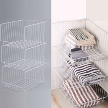 네트망 바스켓 걸이식 정리함 선반 다용도 옷장 수납, 쿠팡 대형