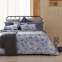 인하우스 비올라 (그레이) - 면 80수 사틴 홑겹이불커버 + 베개커버 세트 (S Q)