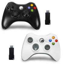 임팩 Bonadget-무선 게임 컨트롤러 Xbox360 용 2.4GH 게임패드 조이스틱 마이크로소프트 PC 윈도우즈 7 8 10, [03] White and black, 한개옵션1