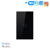 Tuya WiFi 스마트 스위치 EU/US 1/2/3/4 Gang Wall 조명 Alexa Google 홈과 호환되는 터치/음성/APP 원격, 13 US 1-Gang Black