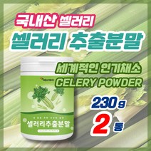 국산셀러리 셀러리추출분말 식이섬유 비타민K 폴라보노이드 샐러리분말 CELERY POWDER 230g, 2개