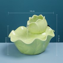 도자기 실내 미니 분수 인공 폭포 분수대, USB 인터페이스 모델, 연잎 - 녹색