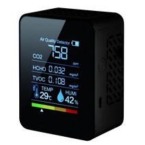글로벌 재팬 CO2 농도 측정기(깨끗한씨) 이산화탄소 측정기(온도습도충전식) USB 다기능 농도 측정 가정용 블랙 [메이커 보증 6개월]