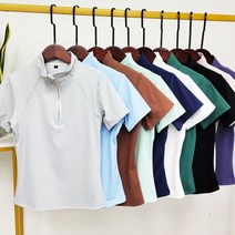 풀패치 승마복 승마 바지 용품 지퍼 반팔 승마 베이스 레이어 여성 승마 탑 옷 피트니스 승마 셔츠 골프 베이스레이어 티셔츠, 연한 초록색, m