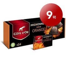 Cote dOr 코트 도르 벨기에 정통 미뇽네트 노이어 오렌지 초콜릿 24개입 240g 3팩 Mignonnette Chocolat Noir Orange, 9팩