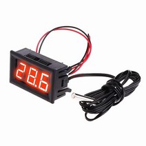 dc 12v 미니 디지털 led 온도계 자동차 온도 모니터 패널 미터 측정 범위 -50-110c 온도 프로브 포함, 빨간색