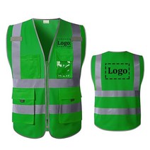 경찰 방검복 방검 호신 보호 조끼 방탄복 블랙 안전 톰 로고 하이 이름 복 재킷 반사 안전 주머니 복, 그린, l