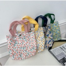 [당일무배] 코튼 플라워 페이즐리 스트랩 에코 토트백