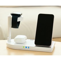 프리미엄 디큐브 멀티 고속 무선 충전기 4in1, 애플블랙