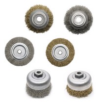 하나공구 국산 그라인더 4인치 철브러쉬 반컵브러쉬 컵브러쉬 6종 철 스텐 서스 브러쉬날, 1개, 컵 브러쉬 4인치(스텐/서스)