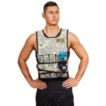 Cross101 조절 가능한 카모 중량 조끼 운동 웨이트 트레이닝 피트니스 9.1kg (20파운드), ARCTIC CAMO, 20 lb