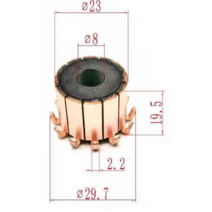 82319.5mm 12p 치아 구리 후크 유형 전기 모터 정류자 chy-1518-12 1pc, 8x23x19.5mm