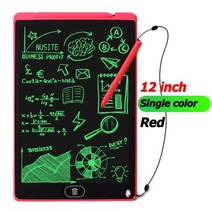 전자 칠판 노트 스마트 그림 그리는 패드 12 인치 LCD 화면 쓰기 보드 그리기 태블릿 필기 장난감 어린이용 디지털 그래픽, 레드 12인치 싱글