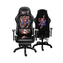 마블 스튜디오 어벤저스 게이밍의자 게이밍체어 게임용 스파이더맨 아이언맨 목쿠션 등쿠션포함, A 스파이더맨 남  + 메탈 + 고정 손잡이