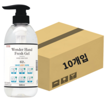 (500ml)(10개입)원더핸드후레쉬겔 / 세니타이저 살균 손 소독제 / 휴대용 대용량 리필, 원더핸드후레쉬겔 62% 1BOX(10개)