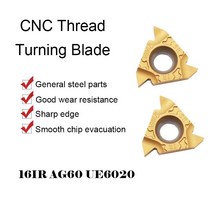 공구 10PCS 16IR AG60 UE6020 초경 인서트 프레스 나사 선삭 블레이드 밀링 절삭 CNC 기계 선반 슬롯 부품, [01] 16IR AG60 UE6020