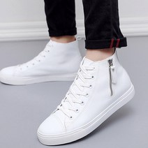 묘먀미 지퍼 발목 하이탑 남자 스니커즈