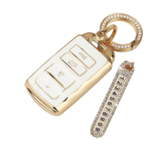 키에티 더뉴쏘렌토 더뉴K7 기아 모닝 레이 실버라인 키케이스 + 분실방지 큐빅번호판, 기아 C타입/4버튼, 화이트 골드라인