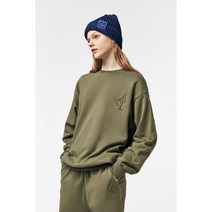 아키클래식 동아쇼핑점 겨울 시즌오프 빅세일 루즈핏 ACL 엠브로이더리 크루넥 스웨트팬츠 기모 세트 카키 AKAKFU21163