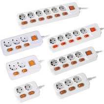 국산 2구3구4구5구6구 개별 통합 스위치 멀티탭 16A 1.5m 3m 5m 절전형 접지 전기 콘센트 주방 냉장고 컴퓨터 멀티텝 멀티콘센트 멀티캡 멀티선 자취용품 자취방필수품, 개별+메인 멀티탭 6구 5M