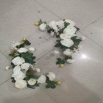 웨딩장식 스튜디오장식 포토테이블 대형조화 웨딩 장식용 인공 꽃 환영 사인 장식 가이드 소품 사진 배열 행, C-11