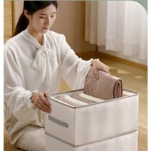 리빙박스 팬트리수납함 옷정리함 옷장정리함 옷장정리 옷정리트레이 수납정리함 폴딩박스 옷장보관함, 그레이, 속옷정리함, 4개