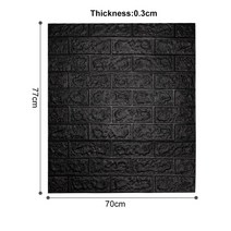 접착식 파벽돌 롱브릭 타일 벽돌 벽 스티커 거실 방수, 검은색, 12pcs70x77x0.3cm