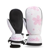 COPOZZ 30 ℃ 두꺼운 성인 십대 전문 스노우보드 스키 장갑 방풍 겨울 따뜻한 보온 스노우 장갑 스키 스노우모빌, cherry blossom+XL